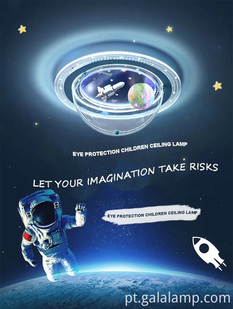 Luz de teto de foguete espacial exclusivo para meninos 'quartos